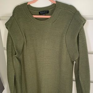 ELOQUII green knit sweater dress with ruffle sleeve plus size 26/28W